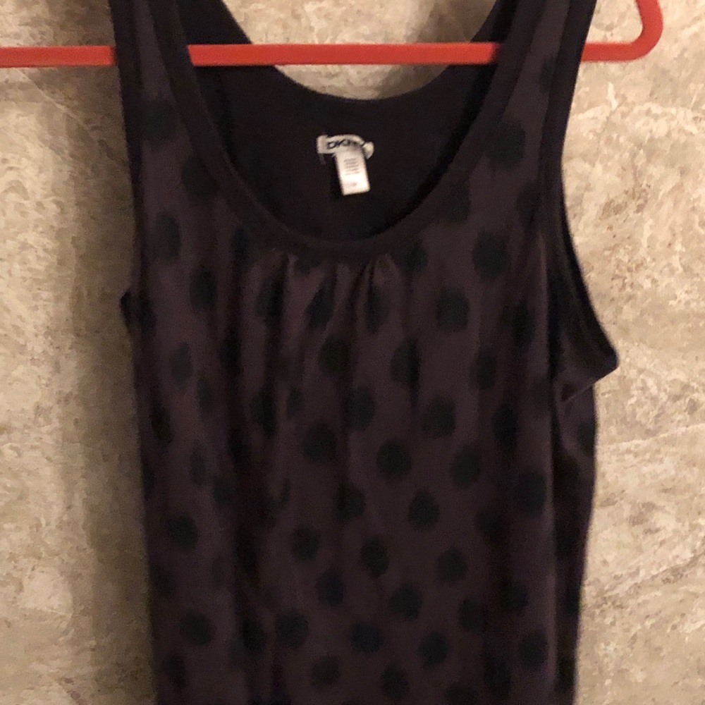 DKNY shirt black dots with brownish undertones